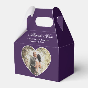 Romantic Purple Wedding Photo Favor Boxes