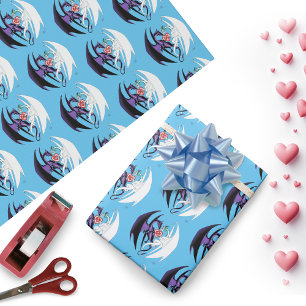Romantic Purple White Fantasy Dragons Love Blue Wrapping Paper