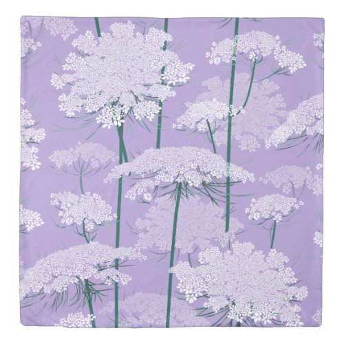 Romantic Queen Annes Lace Design  Violet Duvet Cover