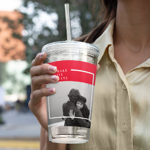 Romantic Quote and Photo Valentines Gift Acrylic Tumbler