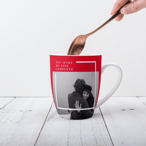 Romantic Quote and Photo  Valentines Gift Latte Mug
