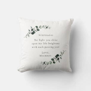 Romantic Quote Personalized Eucalyptus Throw Pillow