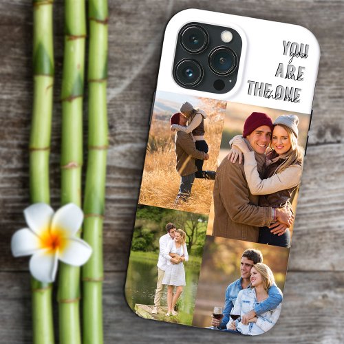 Romantic Quote Photo Collage You are The One White iPhone 13 Pro Max Case