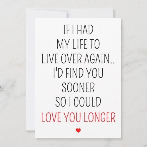 Romantic quote Valentines day card