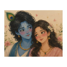 Romantic Radha Krishna Canvas Wall Art