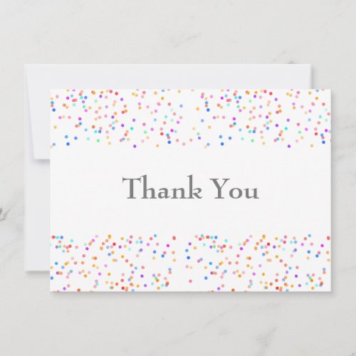 Romantic Rainbow Confetti Thank You