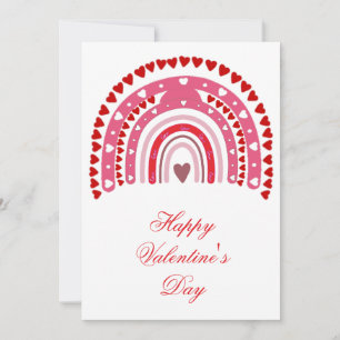 Romantic Rainbow Valentines Day Sweeping Hearts  Holiday Card