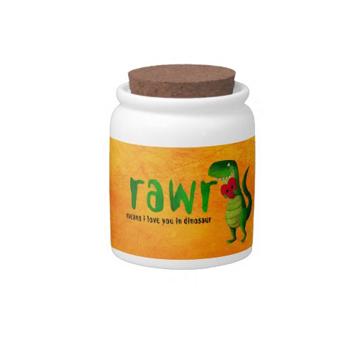 Romantic RAWR T_rex Dinosaur Candy Jar