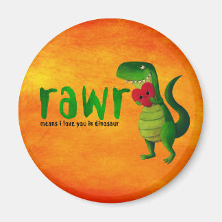 Romantic RAWR T-rex Dinosaur Magnet