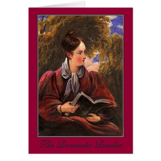 Romantic Reader Beautiful Woman With Book Cards (Front)