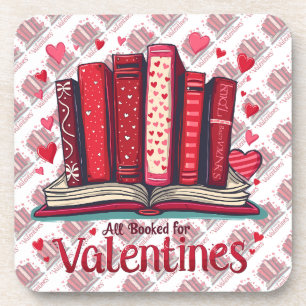 Romantic Reading Vibes Cozy Valentine Gift Beverage Coaster