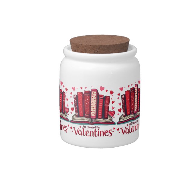 Romantic Reading Vibes Cozy Valentine Gift Candy Jar (Right)