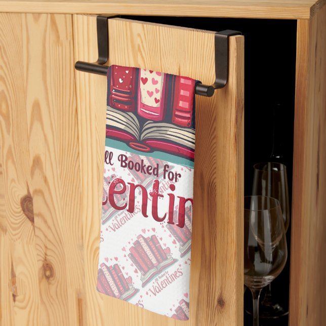 Romantic Reading Vibes Cozy Valentine Gift  Kitchen Towel (Thirds Fold)
