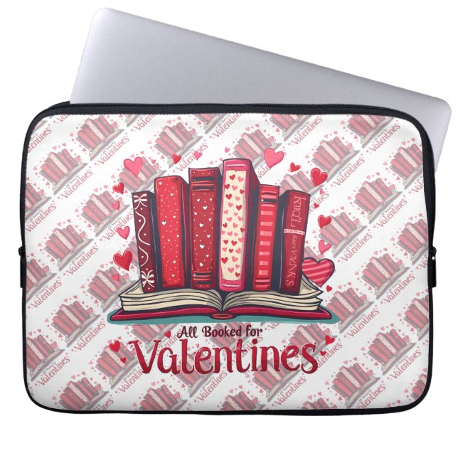 Romantic Reading Vibes Cozy Valentine Gift Laptop Sleeve (Front)