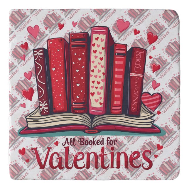 Romantic Reading Vibes Cozy Valentine Gift Trivet (Front)
