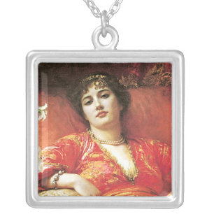 Romantic Reclining Lady Neclace Silver Plated Necklace