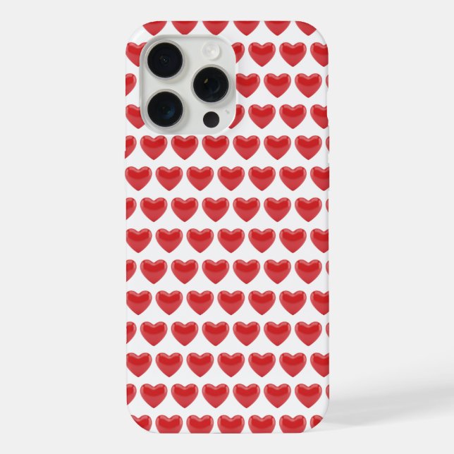 Romantic Red 3D Heart Pattern Classic Valentine's  Iphone Case (Back)