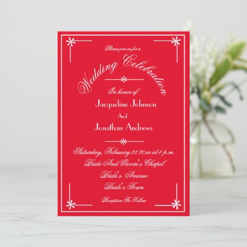 Romantic Red All In One RSVP Email Website Wedding Invitation