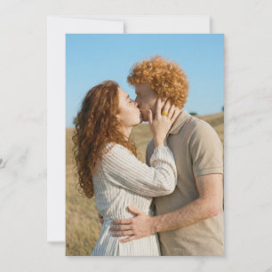 Romantic Red and Beige Photo Invitation