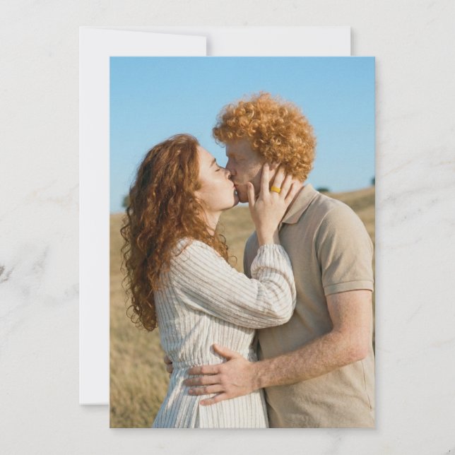 Romantic Red and Beige Photo Invitation (Front)