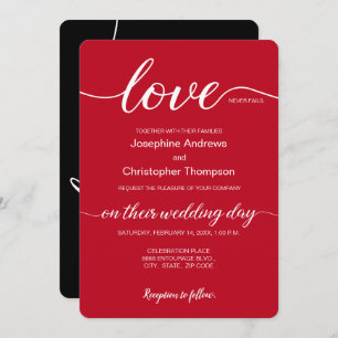 Romantic Red Black Valentine's Wedding Invitation