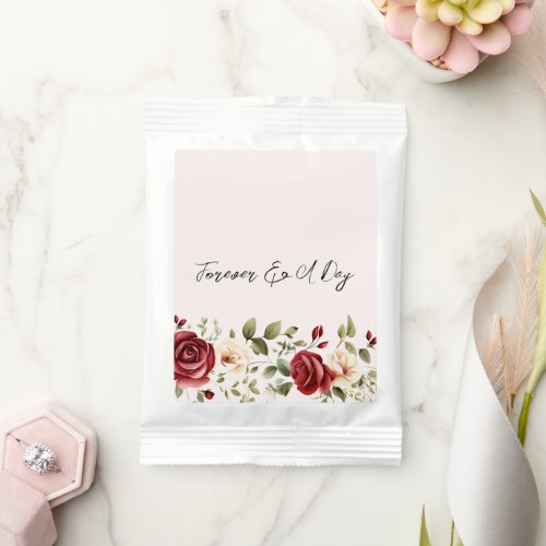 Romantic Red Blush Pink Roses Wedding Hot Chocolate Drink Mix