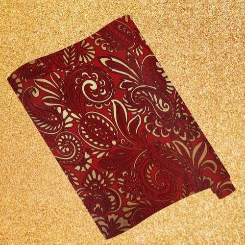 Romantic Red Bold Damask Paisley Bold Floral Wrapping Paper