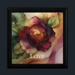 Romantic Red Burgundy Rose Gold Floral  Gift Box<br><div class="desc">Romantic Rose Red Burgundy Gold Floral personalized wedding or bridal shower</div>
