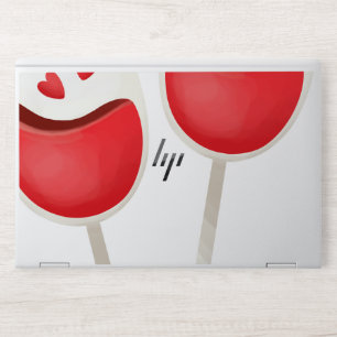 Romantic Red Candy Apples with Heart Detail Fest HP Laptop Skin