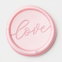 Romantic Red Cursive Wax Seal Sticker