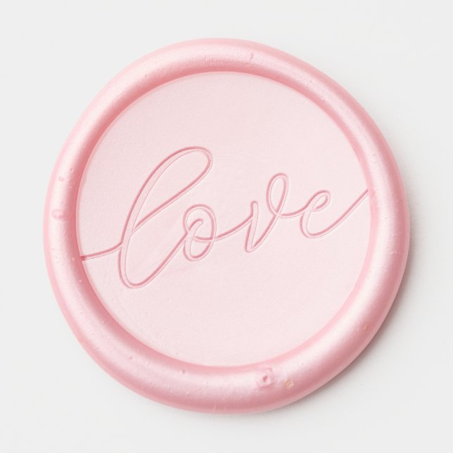 Romantic Red Cursive Wax Seal Sticker (Front)