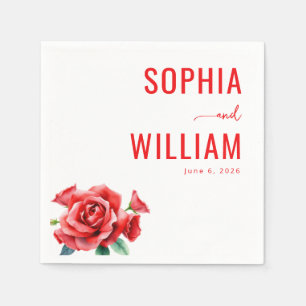 Romantic Red Floral Bouquet Napkins