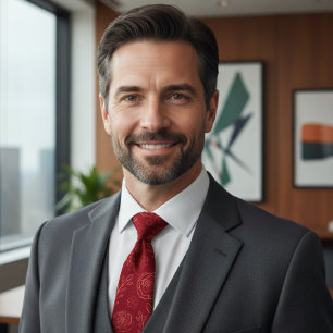 Romantic Red Floral Elegance Neck Tie