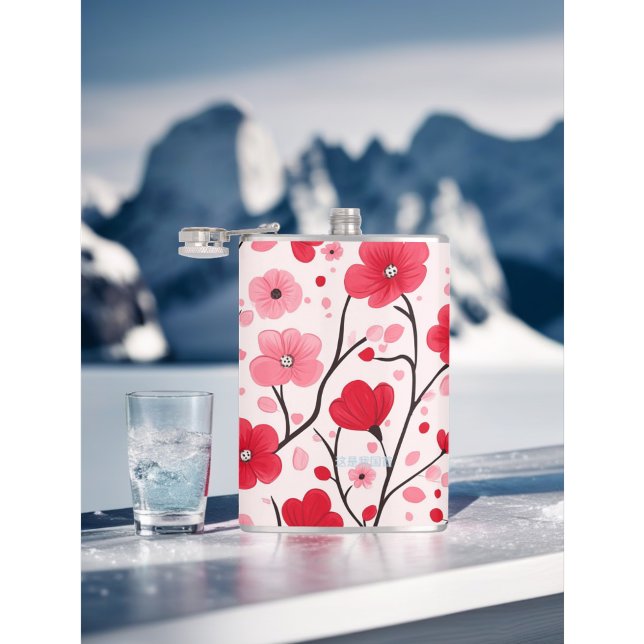Romantic Red Floral Flask (Creator Uploaded)