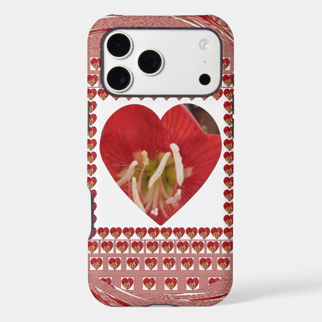 Romantic Red Flower Heart Design 4 Special Moments Case-Mate iPhone Case (Back)