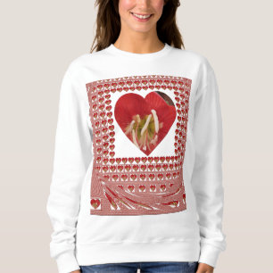 Romantic Red Flower Heart Design 4 Special Moments Sweatshirt