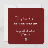 ROMANTIC RED HEART & CANDLES VALENTINES HOLIDAY CARD (Back)