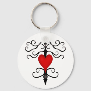 Romantic red heart cute keychain