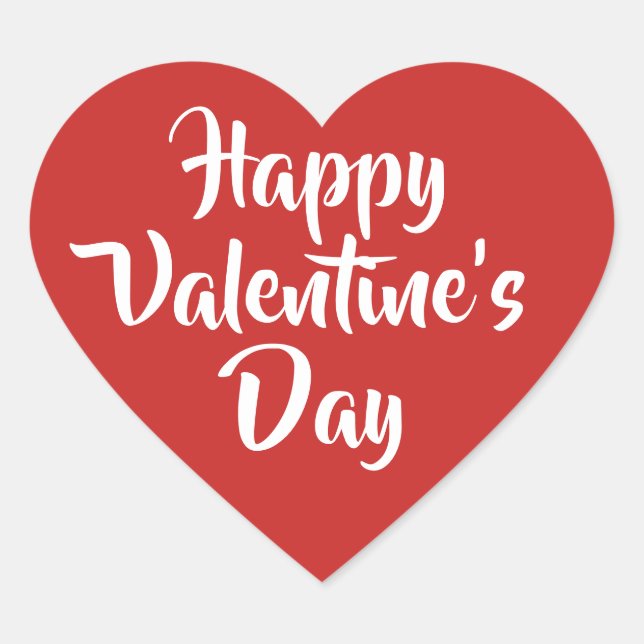 Romantic red heart heart sticker (Front)
