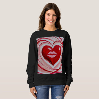 Romantic Red Heart & Lips Artistic T-Shirt Sweatshirt