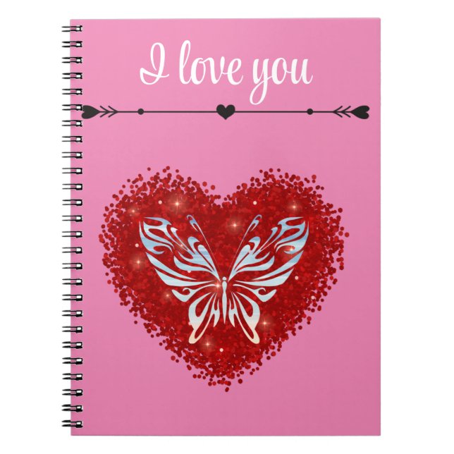 Romantic red heart notebook (Front)
