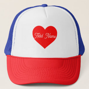 Romantic Red Heart Personalized Trucker Hat