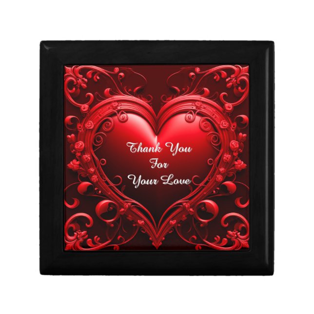 🌸Romantic Red Heart rame Keepsake Storage🌸 Gift Box (Front)