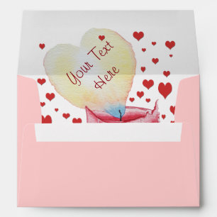 romantic red heart shaped flame candle love envelope