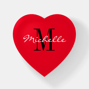 Romantic red heart shaped paperweight gift idea