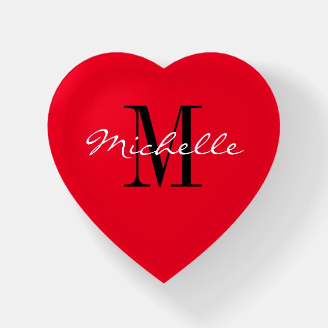 Romantic red heart shaped paperweight gift idea (Front)