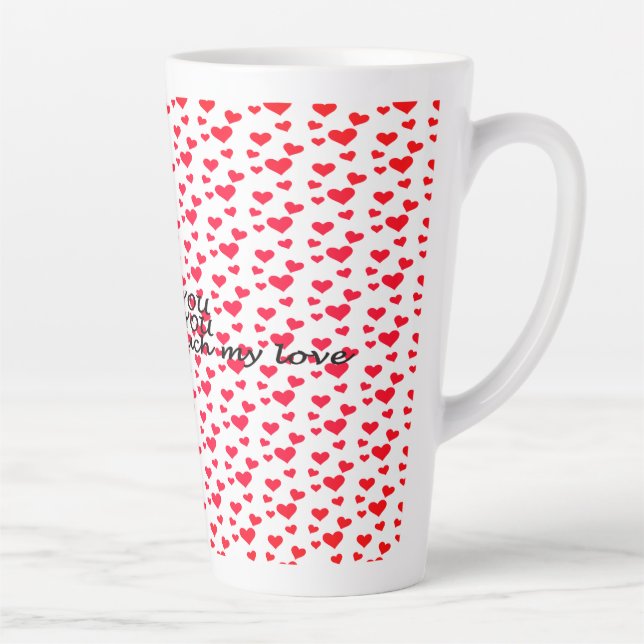 Romantic red heart-shaped pattern latte mug (Right)