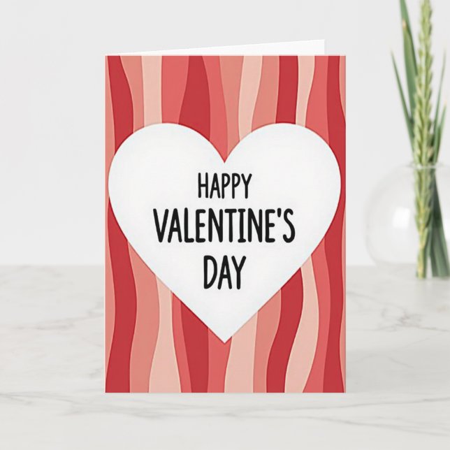 Romantic Red Heart Valentines Card (Front)