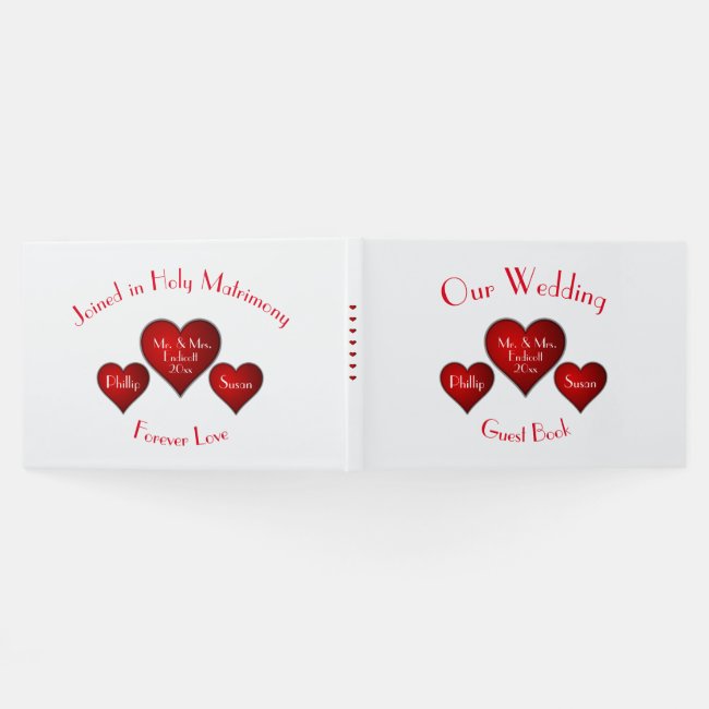 Romantic Red Heart with Name and Wedding Date