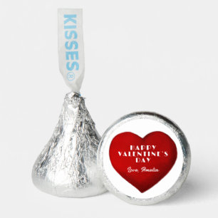 Romantic Red Heart with Name Valentine`s Day Hershey®'s Kisses®